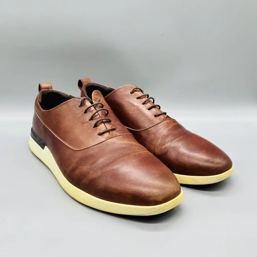 Wolf & Shepherd Shoes Mens 13 Brown Leather Crossover Low Top Casual Sneakers